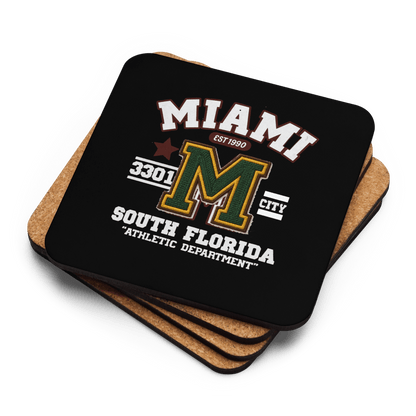Miami Varsity Cork-Back Coaster - Chinchilla Choons