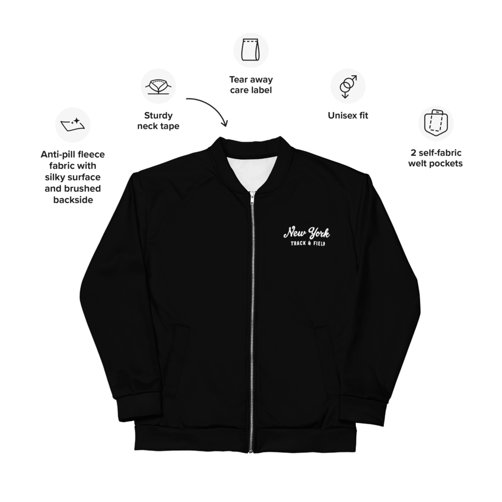 New York Unisex Bomber Track Jacket - Chinchilla Choons