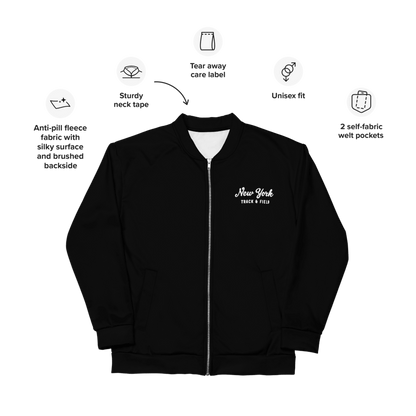 New York Unisex Bomber Track Jacket - Chinchilla Choons