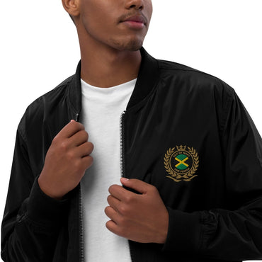 Jamaican Heritage Premium Mens Bomber Jacket - Chinchilla Choons