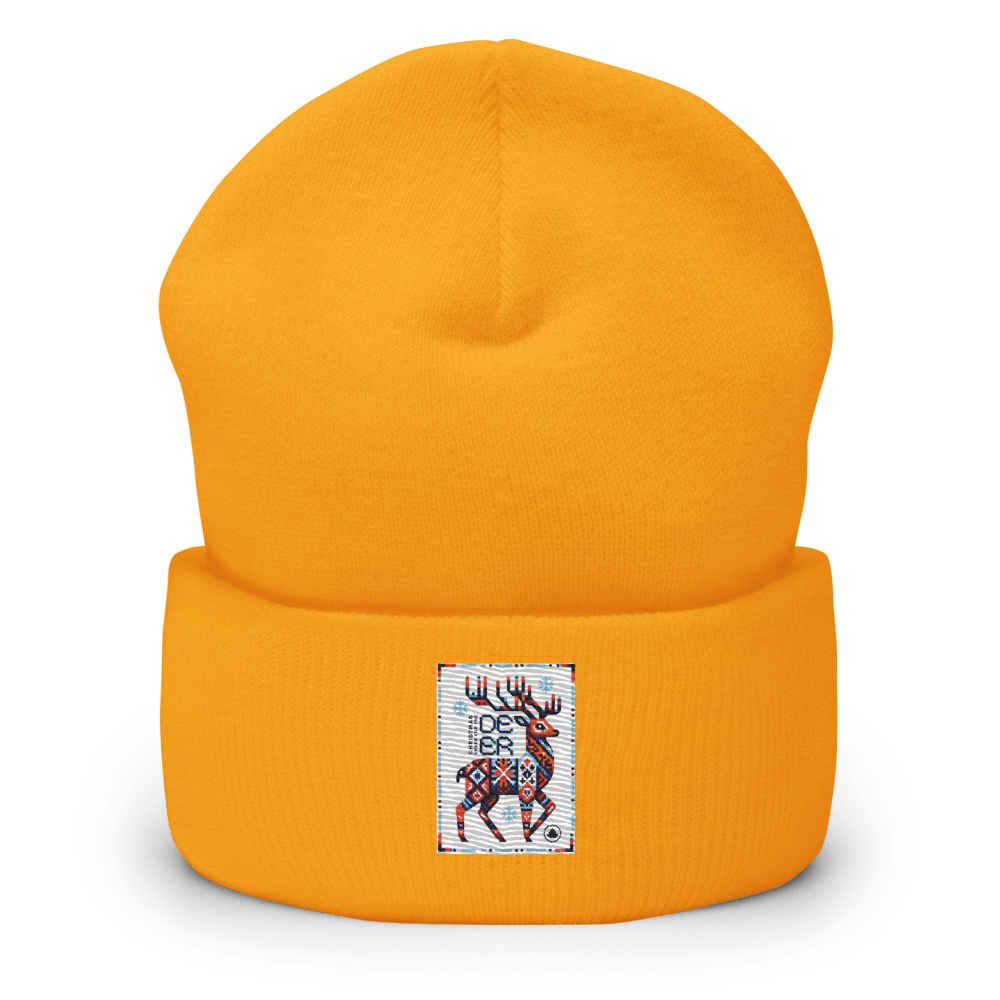 Deer Logo Unisex Cuffed Beanie Hat - Chinchilla Choons