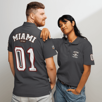 Miami Varsity Premium Pique Polo Shirt - Chinchilla Choons