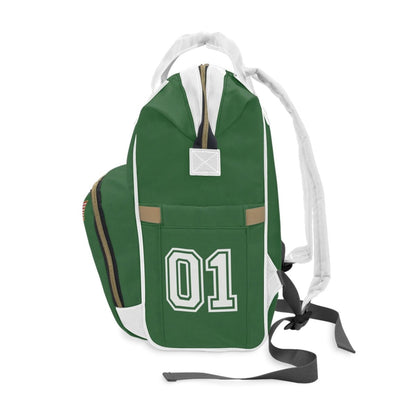 Team Mom Multifunctional Diaper Backpack — Green Baby Mom Travel Bag - Chinchilla Choons