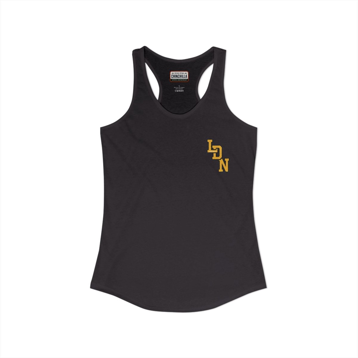 London (LDN) Varsity Women's Ideal Racerback Tank - Chinchilla Choons