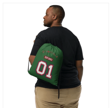 Chinchilla Varsity Drawstring Bag (Green) - Chinchilla Choons