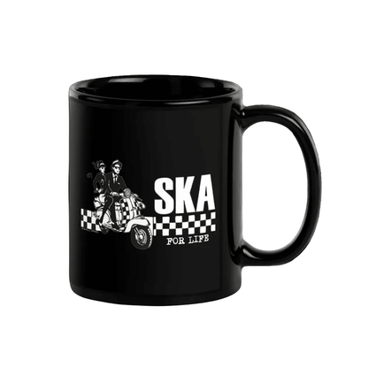 Ska For Life Black Glossy Ceramic Mug - Chinchilla Choons