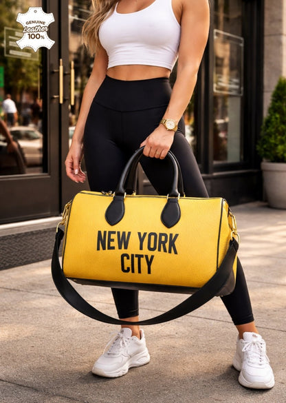 New York City Leather Duffel Bag - Chinchilla Choons