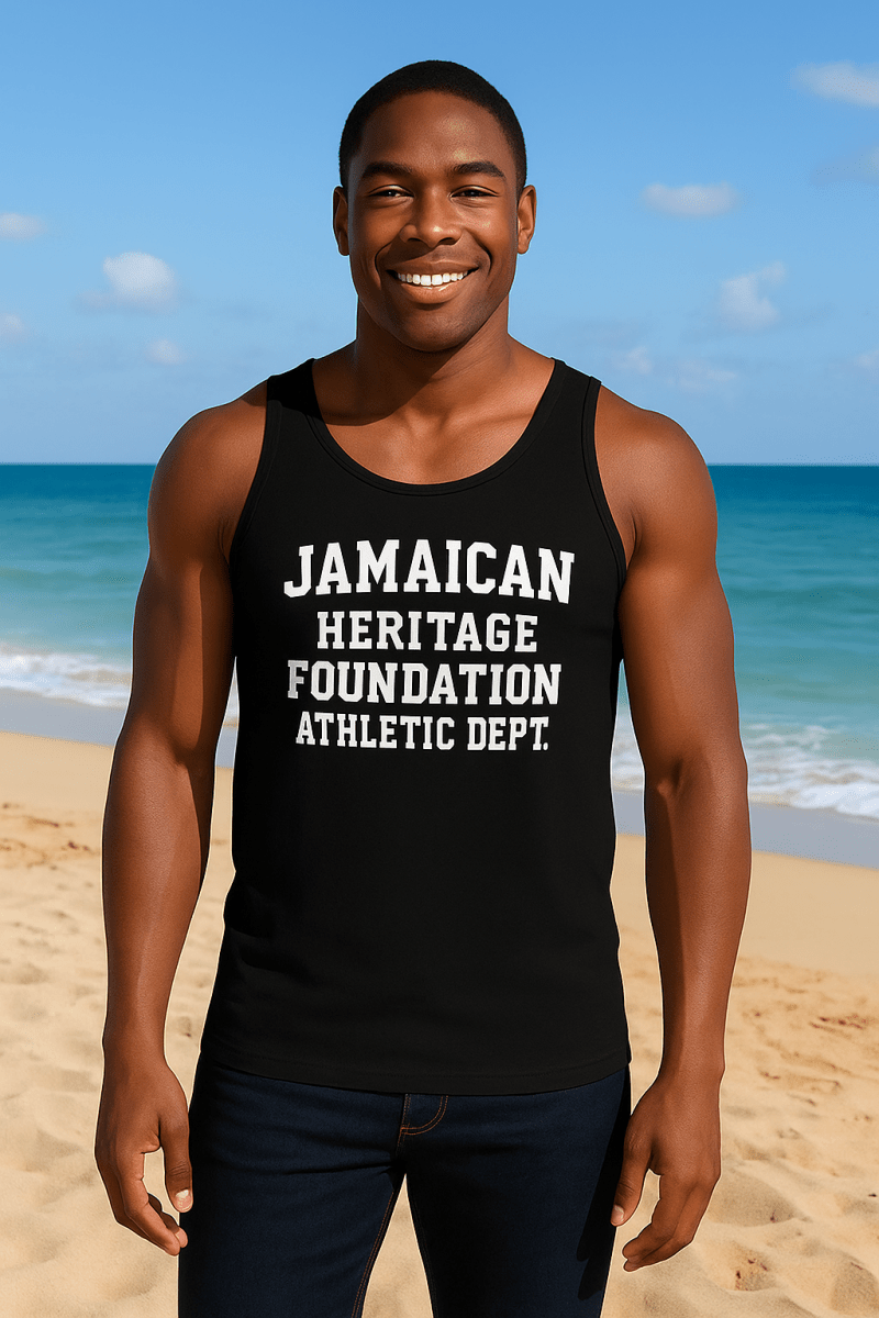 Jamaica Heritage Men's Tank Top (Black) - Chinchilla Choons