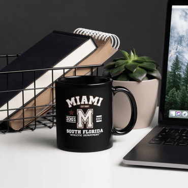 Miami Varsity Black Glossy Mug - Chinchilla Choons