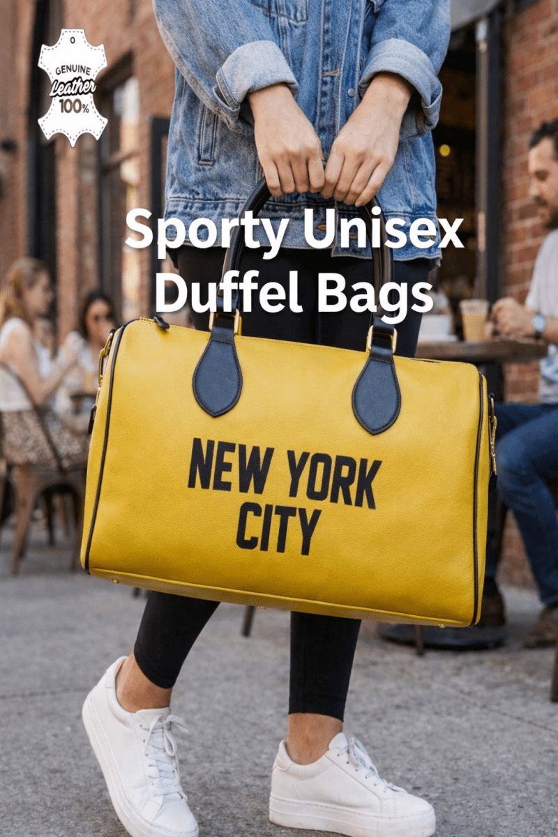 New York City Leather Duffel Bag - Chinchilla Choons