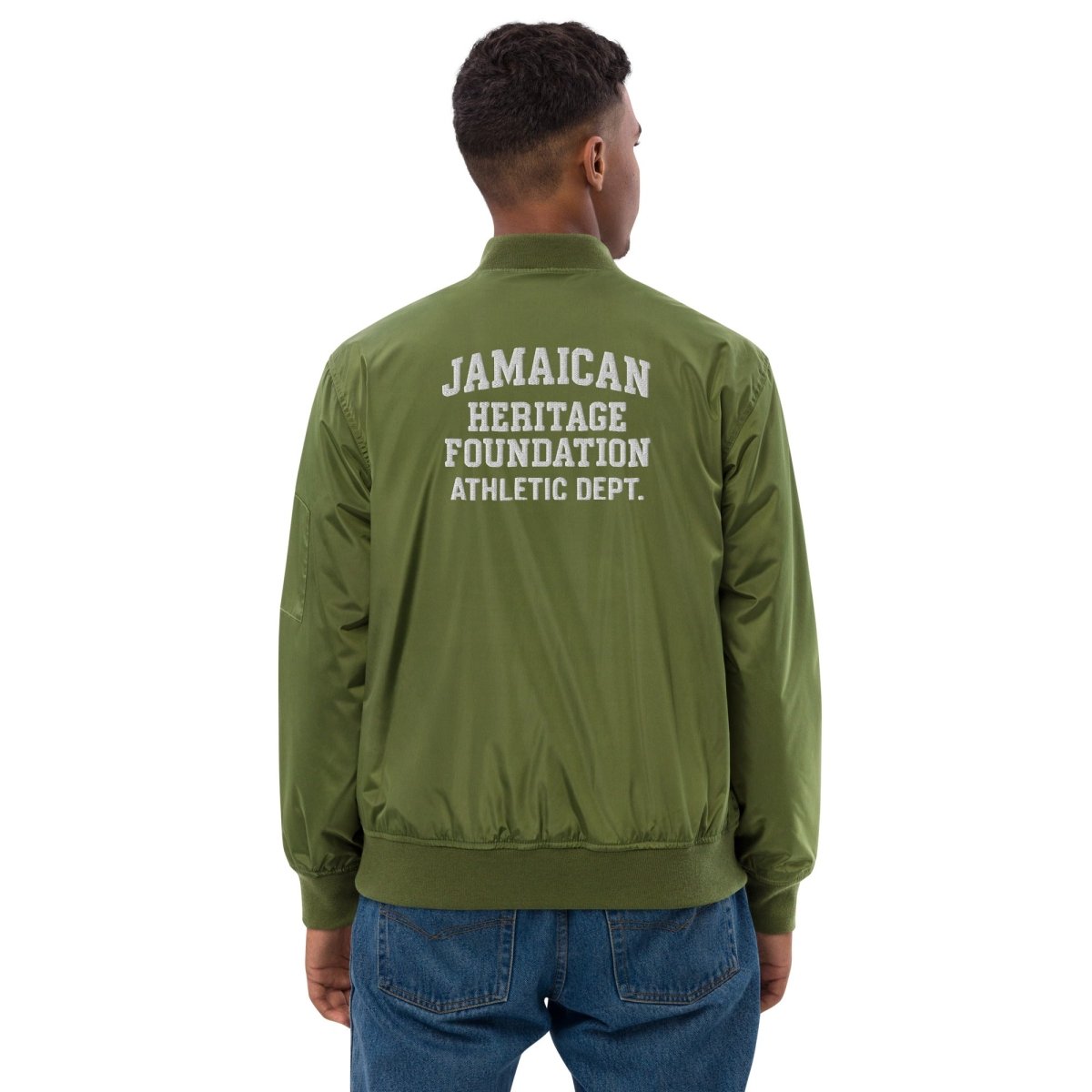 Jamaican Heritage Premium Mens Bomber Jacket - Chinchilla Choons