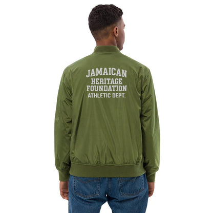Jamaican Heritage Premium Mens Bomber Jacket - Chinchilla Choons