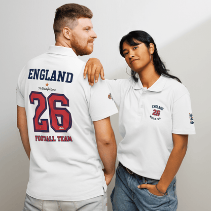 England World Cup 26 Premium Pique Polo Shirt - Chinchilla Choons