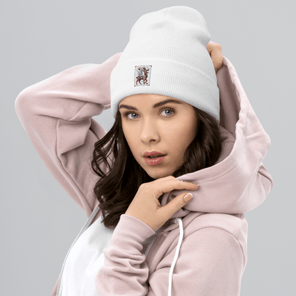 Deer Logo Unisex Cuffed Beanie Hat - Chinchilla Choons