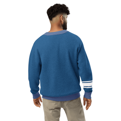 New York Varsity Knitted Cardigan (Blue & White) - Chinchilla Choons
