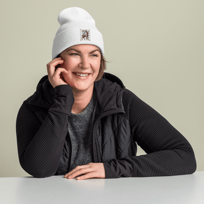 Deer Logo Unisex Cuffed Beanie Hat - Chinchilla Choons