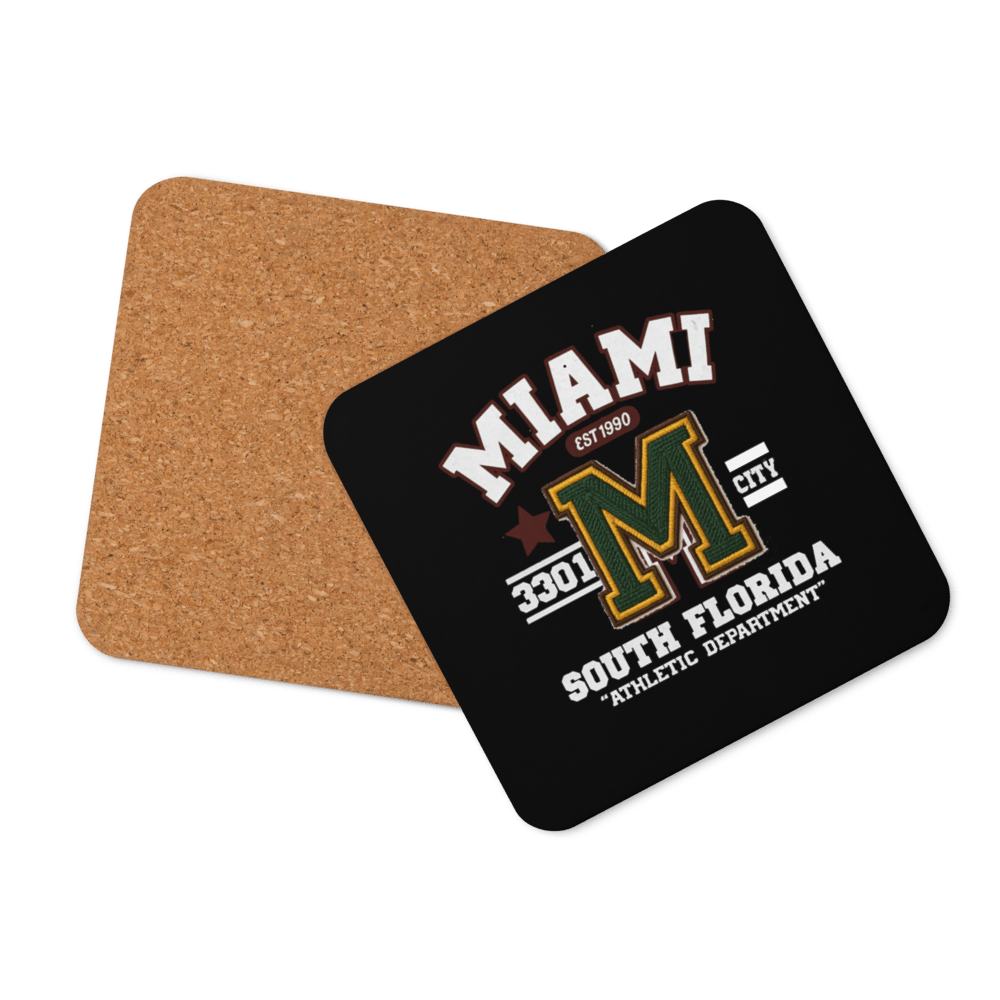 Miami Varsity Cork-Back Coaster - Chinchilla Choons