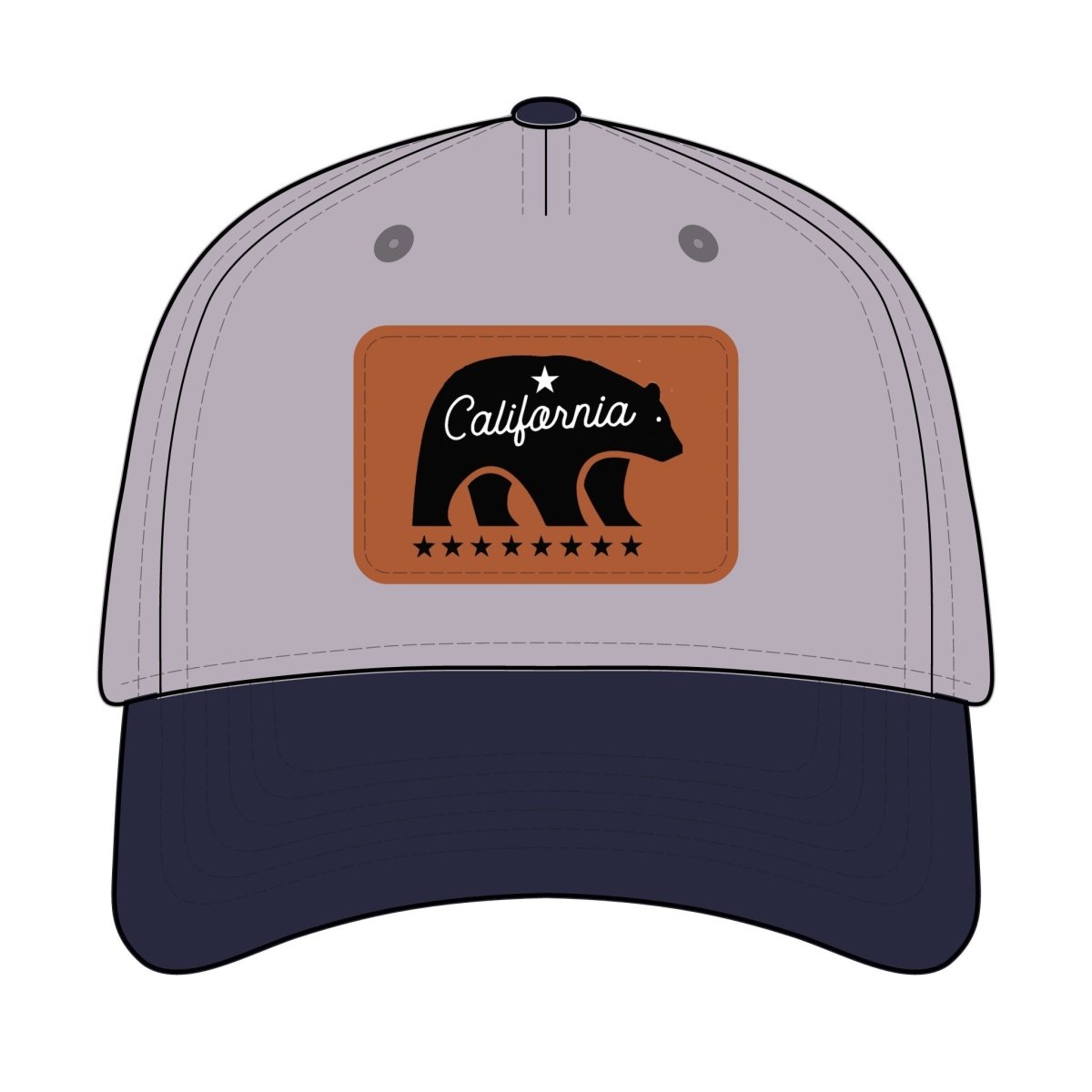 California Bear Mascot Leather Patch Baseball Cap – Vintage Outdoor Hat - Chinchilla Choons