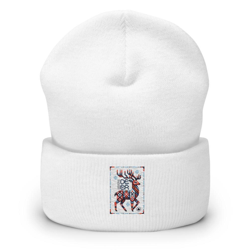 Deer Logo Unisex Cuffed Beanie Hat - Chinchilla Choons