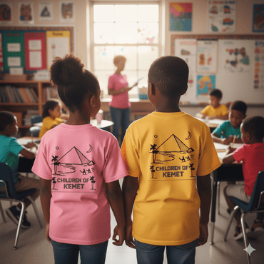 Children Of Kemet Youth Classic Tee (Yellow & Pink) - Chinchilla Choons
