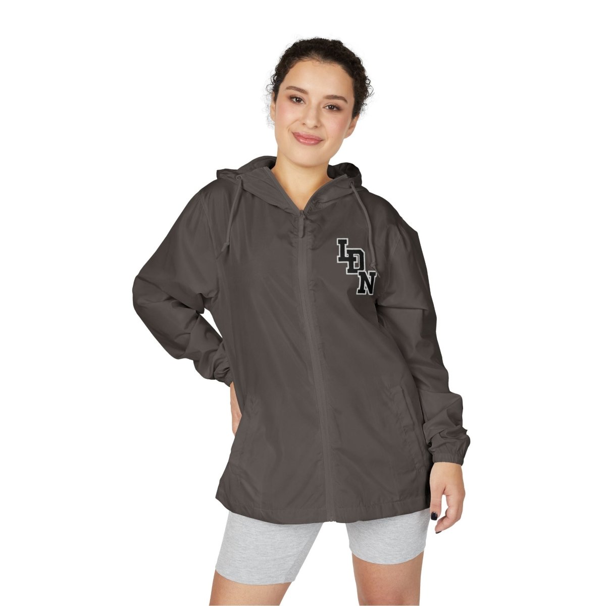 London Varsity Windbreaker Jacket — Lightweight Full-Zip Hooded Jacket - Chinchilla Choons