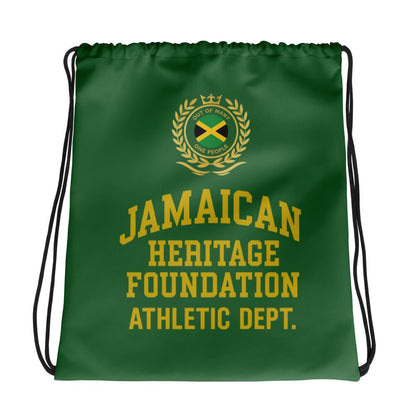 Jamaican Heritage Drawstring bag (Green & Gold) - Chinchilla Choons