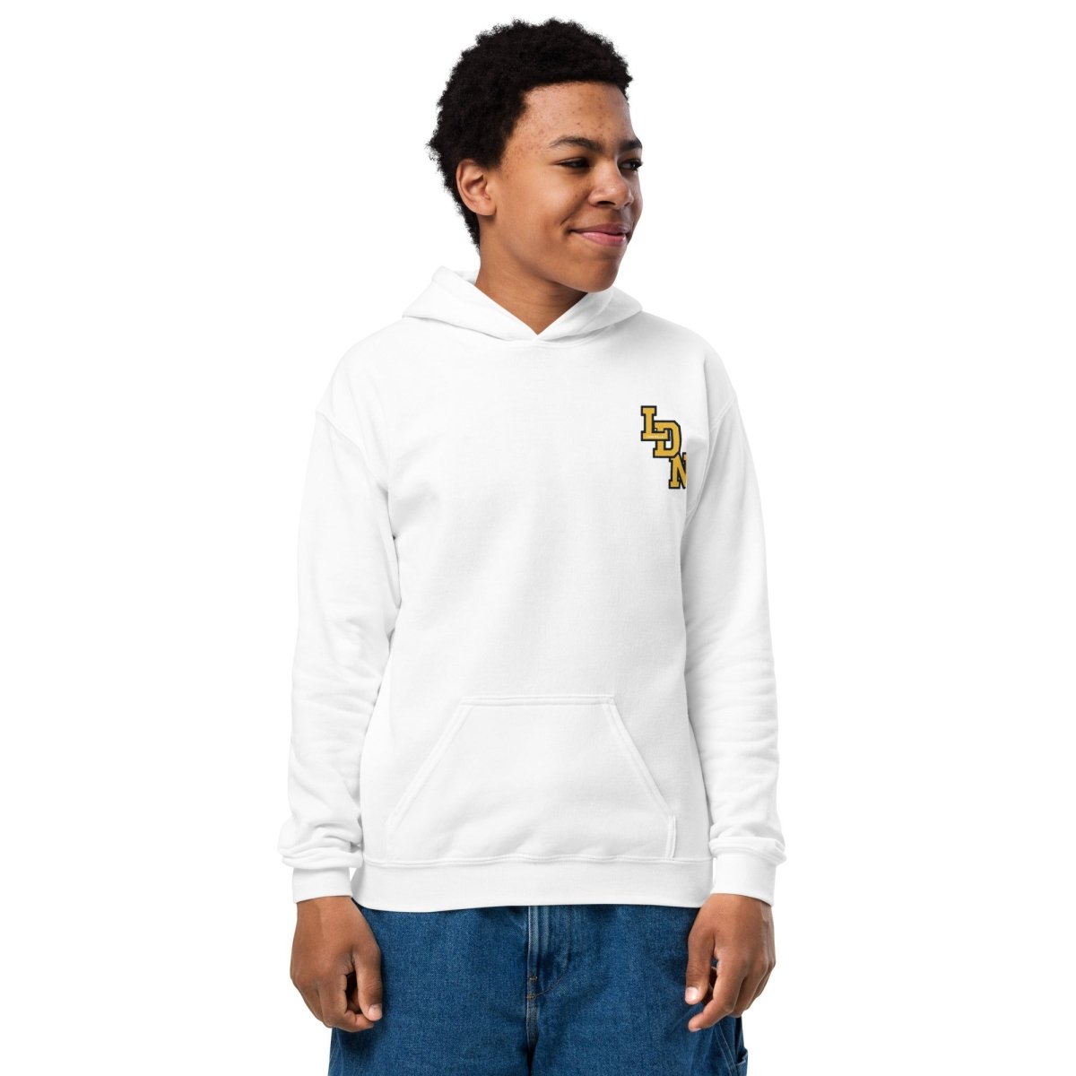London (LDN) Varsity Youth heavy Blend Hoodie - Chinchilla Choons