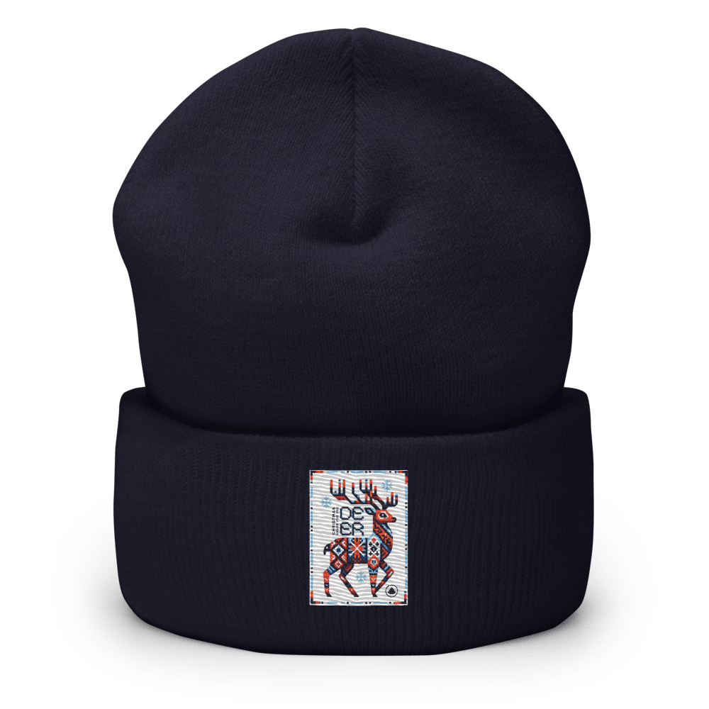 Deer Logo Unisex Cuffed Beanie Hat - Chinchilla Choons