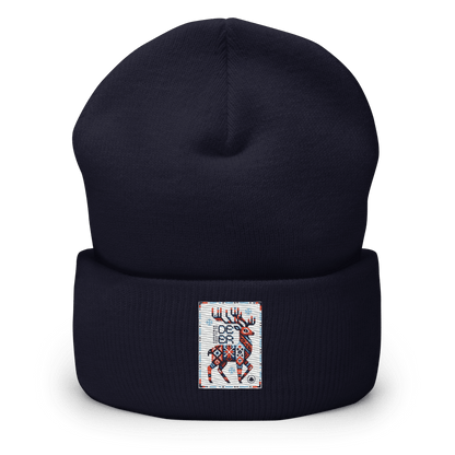 Deer Logo Unisex Cuffed Beanie Hat - Chinchilla Choons