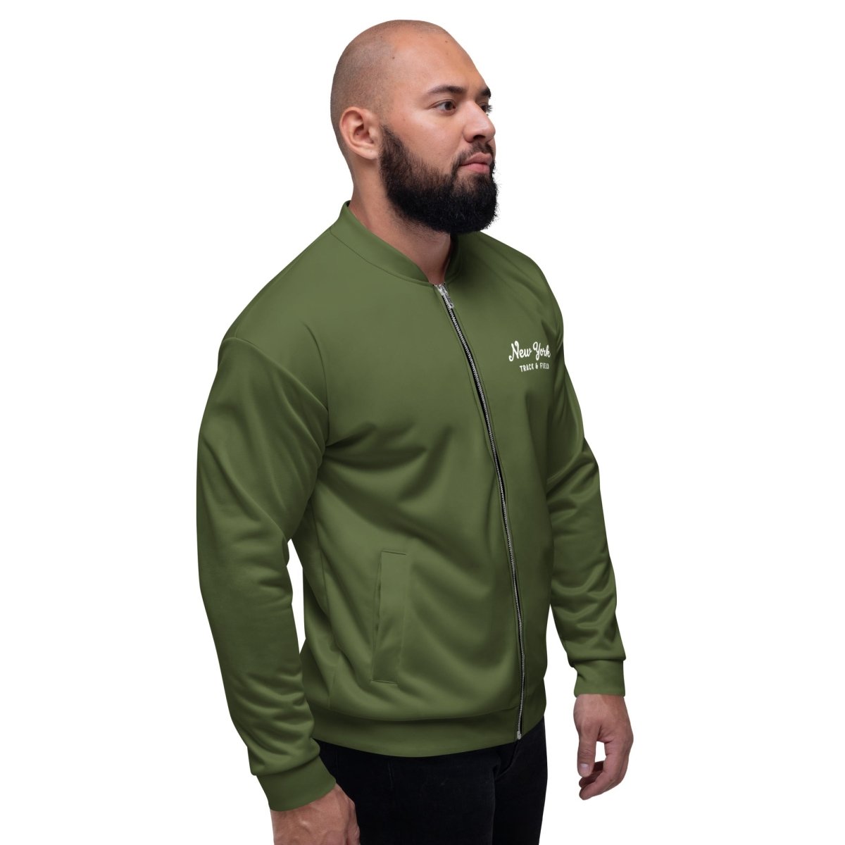 New York Unisex Bomber Jacket (Army Green) - Chinchilla Choons
