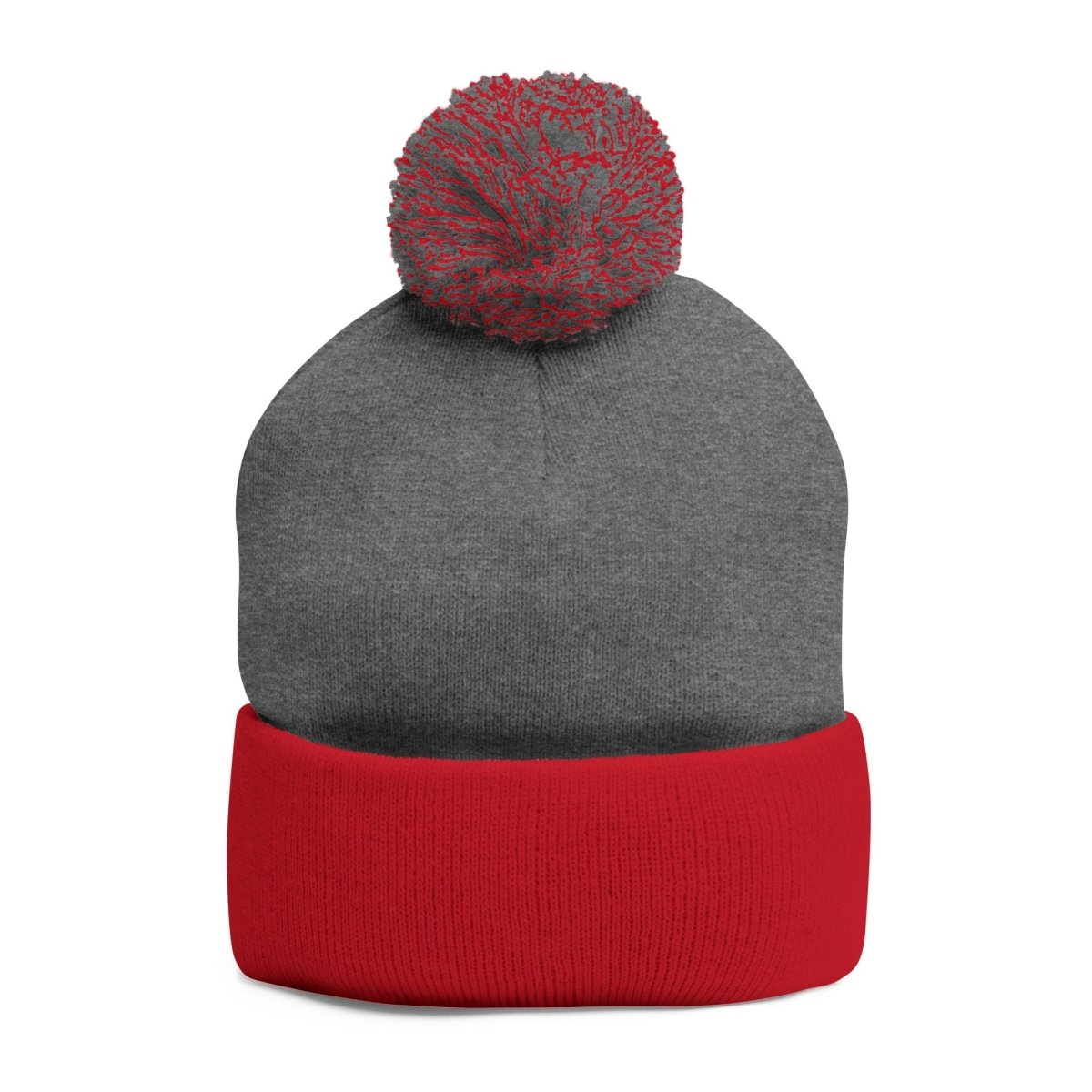 London (LDN) Embroidered Pom - Pom Beanie — Knit Cap - Chinchilla Choons