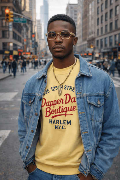 Dapper Dan Boutique Sweatshirt — 125th Street Retro Crewneck - Chinchilla Choons