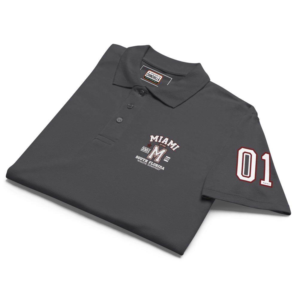 Miami Varsity Premium Pique Polo Shirt - Chinchilla Choons