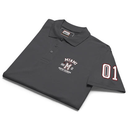 Miami Varsity Premium Pique Polo Shirt - Chinchilla Choons