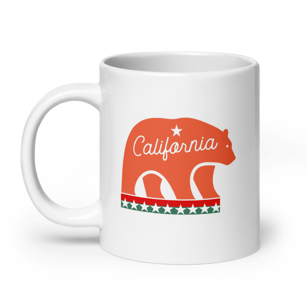 Californian Mascot White Glossy 20oz Mug - Chinchilla Choons