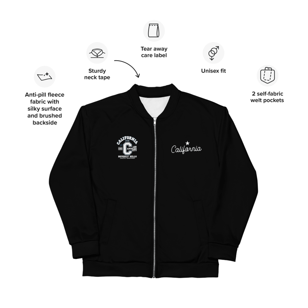 California Varsity Unisex Bomber Jacket - Chinchilla Choons
