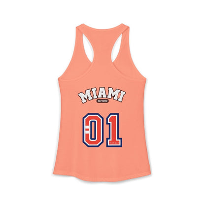 Miami Varsity Women's Racerback Tank Top - Chinchilla Choons