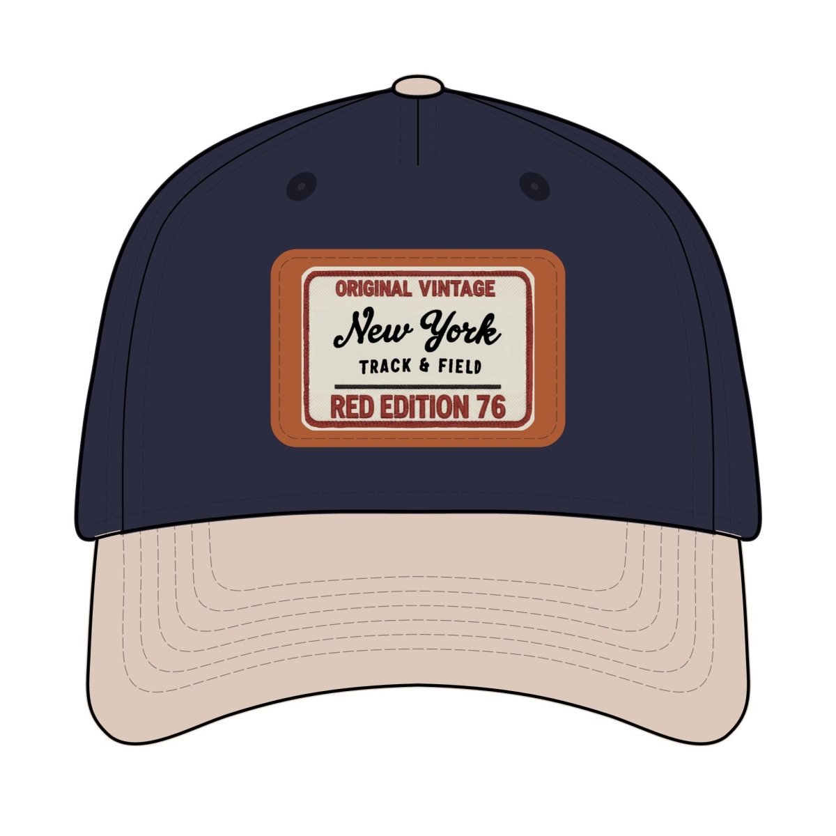 Vintage New York Leather Patch Baseball Cap - Chinchilla Choons