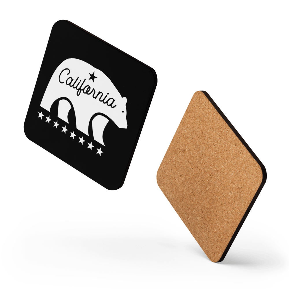 California Bear Mascot Cork-Back Coaster - Chinchilla Choons