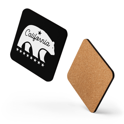 California Bear Mascot Cork-Back Coaster - Chinchilla Choons