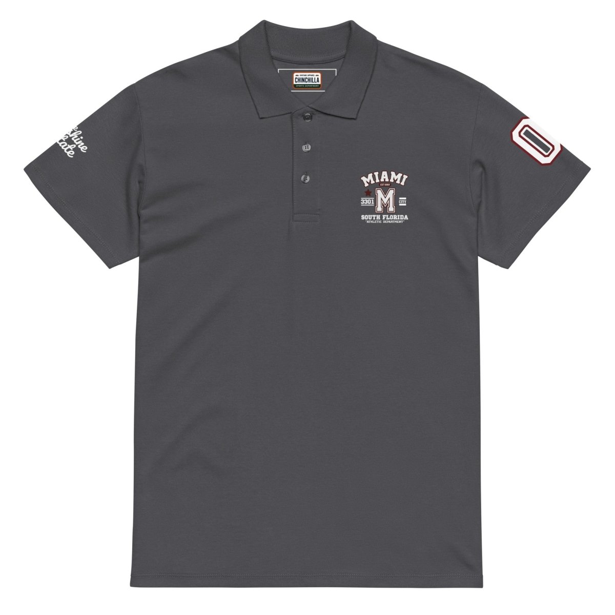 Miami Varsity Premium Pique Polo Shirt - Chinchilla Choons