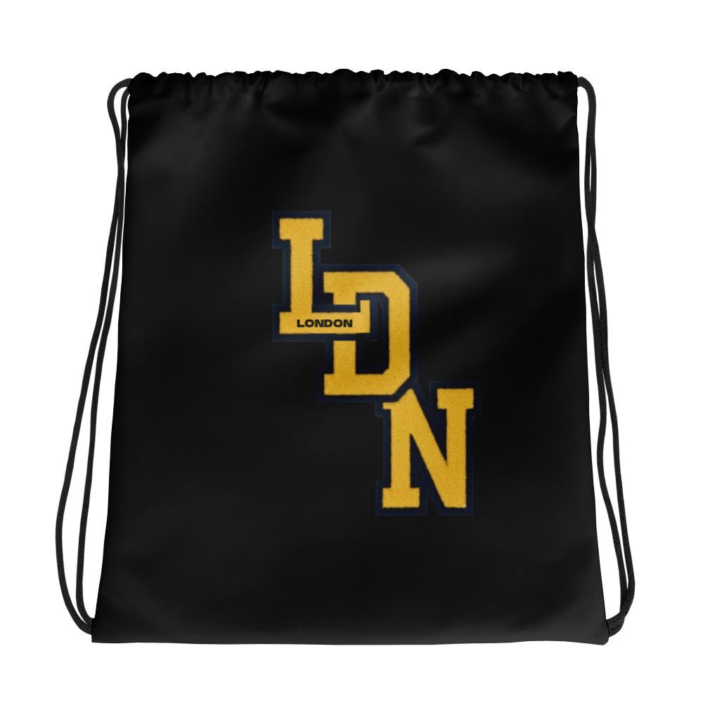 London (LDN) Drawstring Bag (Black) - Chinchilla Choons