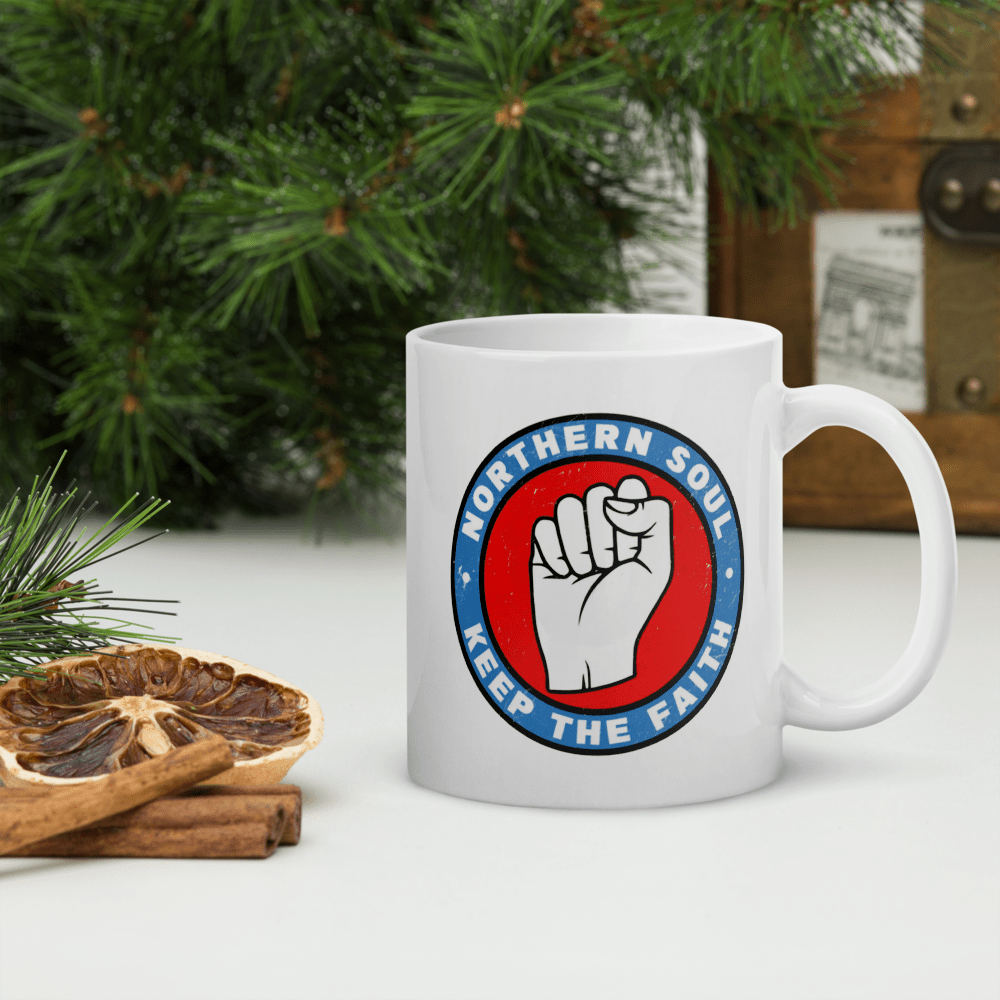 Northern Soul White Glossy Mug - Chinchilla Choons