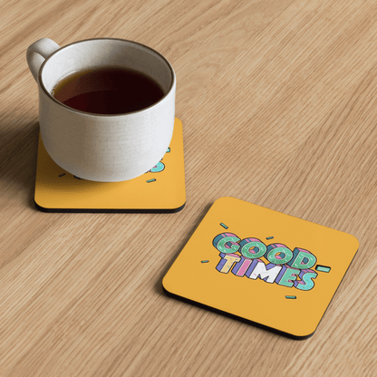 Good Times Cork-Back Coaster (Gold) - Chinchilla Choons