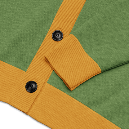 New York Varsity Knitted Cardigan (Green & Gold) - Chinchilla Choons