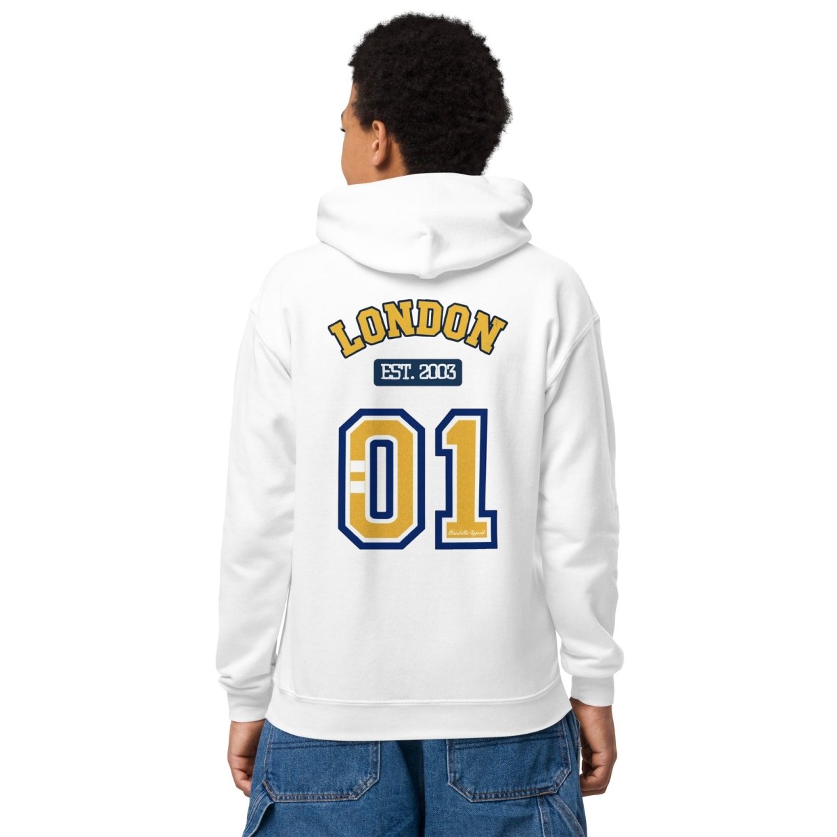 London (LDN) Varsity Youth heavy Blend Hoodie - Chinchilla Choons