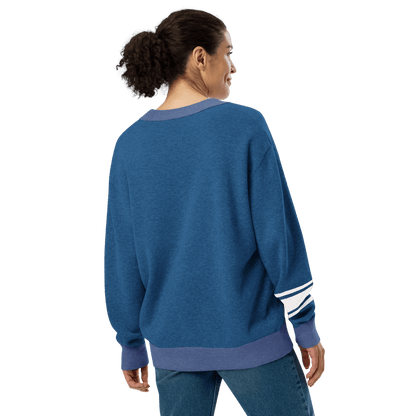 New York Varsity Knitted Cardigan (Blue & White) - Chinchilla Choons