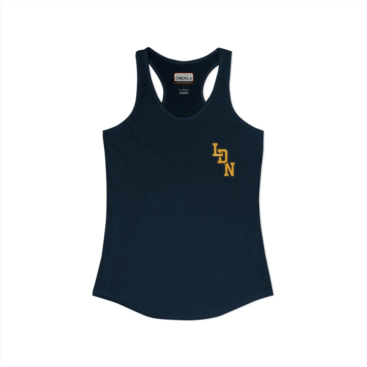 London (LDN) Varsity Women's Ideal Racerback Tank - Chinchilla Choons