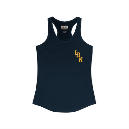 London (LDN) Varsity Women's Ideal Racerback Tank - Chinchilla Choons