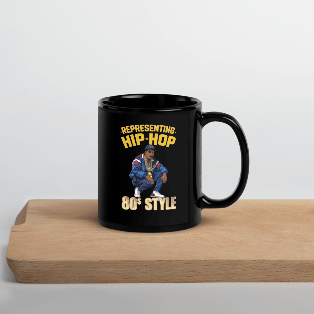 Representing Hip Hop Black Glossy Mug - Chinchilla Choons